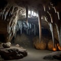 great wounderful glowing cave, AI-generated Royalty Free Stock Photo