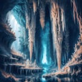 great wounderful glowing cave, AI-generated Royalty Free Stock Photo