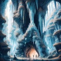 great wounderful glowing cave, AI-generated Royalty Free Stock Photo