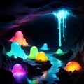 great wounderful glowing cave, AI-generated Royalty Free Stock Photo