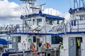 Commercial ships moored up on display at the annual maritime festival