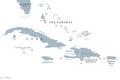 Greater Antilles political map