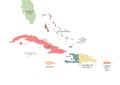 Greater Antilles political map