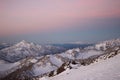 The Greater Caucasus Mountains, the view from Mount Elbrus