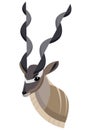 Greater kudu portrait made in unique simple cartoon style. Head of african antelope. Isolated artistic stylized icon for Royalty Free Stock Photo