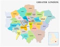 Greater london administrative and political map