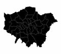 Greater London silhouette map