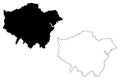 Greater London map vector