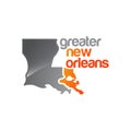 greater new orleans map logo vector design illustrations Royalty Free Stock Photo