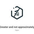 Greater and not approximately equal to symbol vector icon on white background. Flat vector greater and not approximately equal to Royalty Free Stock Photo