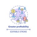 Greater profitability concept icon