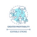 Greater profitability concept icon