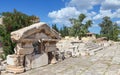 Greater Propylaiain pediment, ancient Eleusis, Attica, Greece Royalty Free Stock Photo