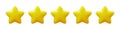 Best rating, five golden stars review Royalty Free Stock Photo