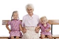Greatgrandmother and greatgrand children Royalty Free Stock Photo