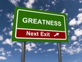 Greatness next exit Royalty Free Stock Photo