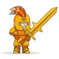 Greatsword two-handed sword warrior warlord knight fantasy medieval action RPG game character isolated icon vector Royalty Free Stock Photo