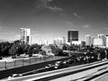 Greay scale image of Las Vegas traffic