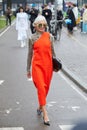 Grece Ghanem before Sportmax fashion show, Milan Fashion Week street style Royalty Free Stock Photo