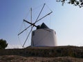 Grecian style white mill, village of Odeceixe in Portugal