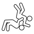 Greco-roman wrestling action icon, outline style Royalty Free Stock Photo