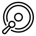 Greco-roman wrestling gong icon, outline style