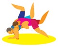 Greco-Roman wrestling holds opponents throw