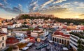 Greece - Acropolis with Parthenon temple at dramatic sunset in Athens Royalty Free Stock Photo