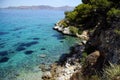 Greece, Angistri, near Athens.  Crystal clear waters. Royalty Free Stock Photo