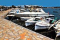 Greece, Antiparos island, boats at the port of Antiparos town