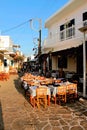 Greece, Antiparos island, traditional tavern empty of customers