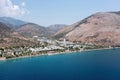 Greece, Aspra Spitia Village in Boeotia aerial panoramic drone view