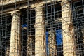 Scaffolding for restoration works on Parthenon temple