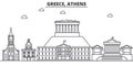 Greece, Athens architecture line skyline illustration. Linear vector cityscape with famous landmarks, city sights