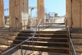 View of Propylaea, the monumental entrance to the Acropolis of Athens Royalty Free Stock Photo