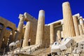 View of Propylaea, the monumental entrance to the Acropolis of Athens Royalty Free Stock Photo