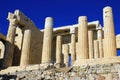 View of Propylaea, the monumental entrance to the Acropolis of Athens Royalty Free Stock Photo