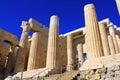 View of Propylaea, the monumental entrance to the Acropolis of Athens Royalty Free Stock Photo