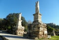 Greece, Athens, Odeon of Agrippa statues in Ancient Agora Royalty Free Stock Photo