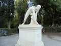 Greece, Athens, the Panathenaic Stadium, classical Greek statue near the stadium