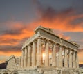 Greece Athens Parthenon monument sunset Royalty Free Stock Photo