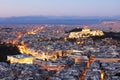 Greece - Athens skyline at night with acropolis