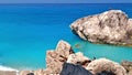 Greece best beaches of Ionian islands. Lefkada - scenic long beach Kathisma