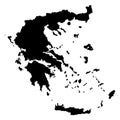 Greece Black Map.