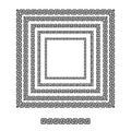 Greece brushs patterns in a square line black shape design vector graphic round frames with fully editable stroke width art