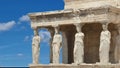 greece caryatids athens greek ancient temple clouds traveling