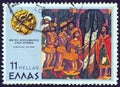 GREECE - CIRCA 1977: A stamp printed in Greece from the ``Alexander the Great` issue shows the fatal oracle, circa 1977. Royalty Free Stock Photo