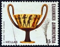 GREECE - CIRCA 1983: A stamp printed in Greece shows Heroes of Iliad cup, circa 1983. Royalty Free Stock Photo