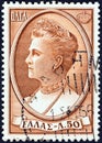 GREECE - CIRCA 1956: A stamp printed in Greece shows Queen Olga, circa 1956.