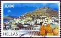 GREECE - CIRCA 2008: A stamp printed in Greece from the `Greek islands` issue shows Leros island, circa 2008. Royalty Free Stock Photo